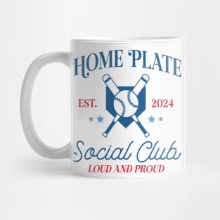 Home Plate Social Club, Midday, Softball Mom, Softball Dad, Softball Game Day, Softball Grandma, Softball Family Mug